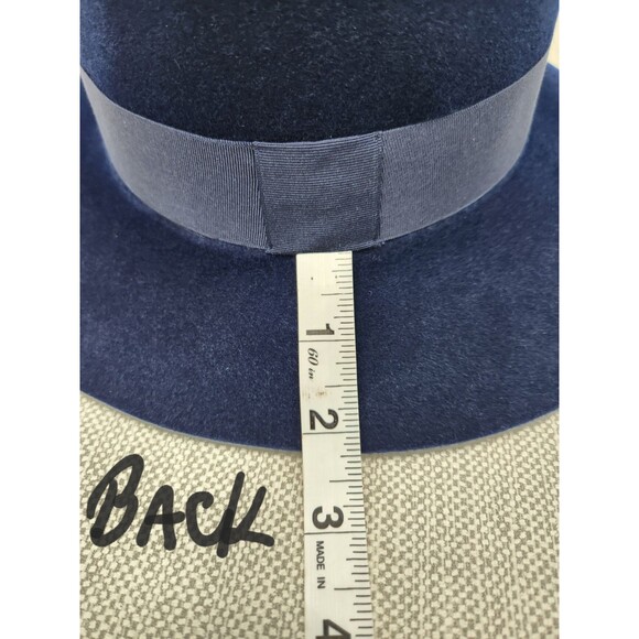 Borsalino Vintage Hat 22 1/2 Blue Felt Made In Italy Women Rare main image 15